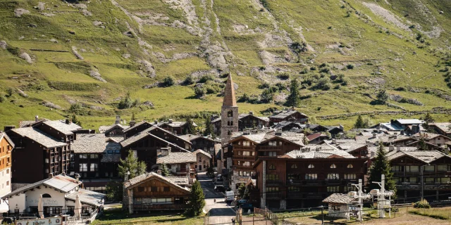 village; church; summer