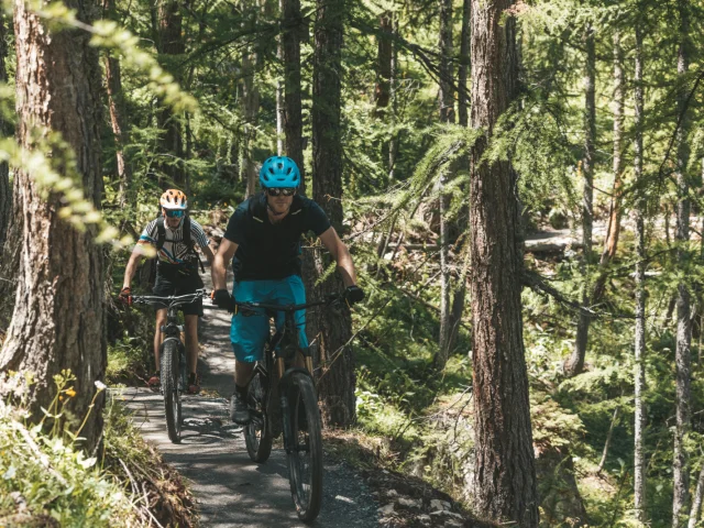 bike park; vtt; vélo; forêt; famille; amis