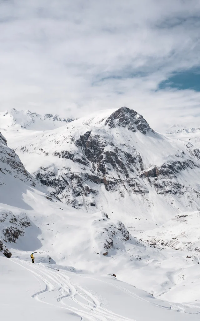 Giornata fuori pista; neve fresca; montagna; inverno