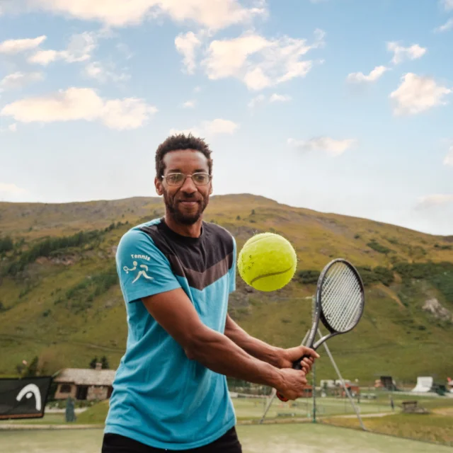 Tennis, terrain, été, balle, raquette