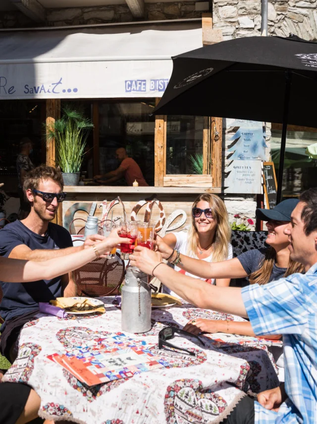 Summer terrace restaurant for friends