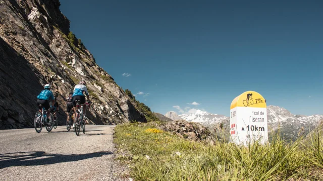 Col de l'Iseran, with cyclists