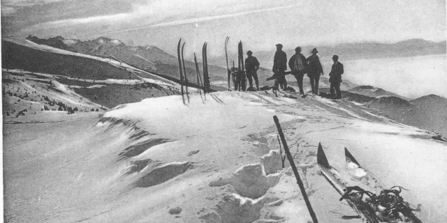 Image ancienne, les début du ski à Val d'Isère