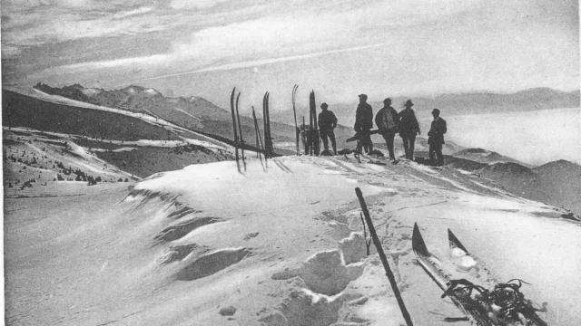 Image ancienne, les début du ski à Val d'Isère