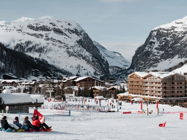 Snake Gliss sur la piste de la Savonnette du front de neige de Val d'Isère