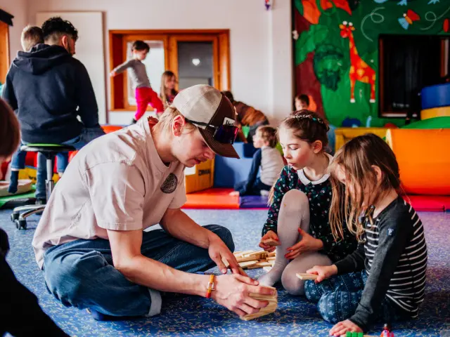 Children playing at Chalet des Aiglons in Val d'Isère