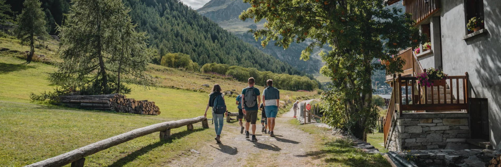 Summer stroll through the village with friends in Val d'Isère