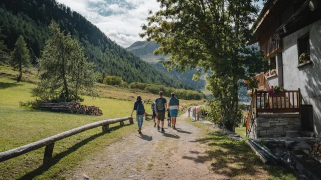 Summer stroll through the village with friends in Val d'Isère