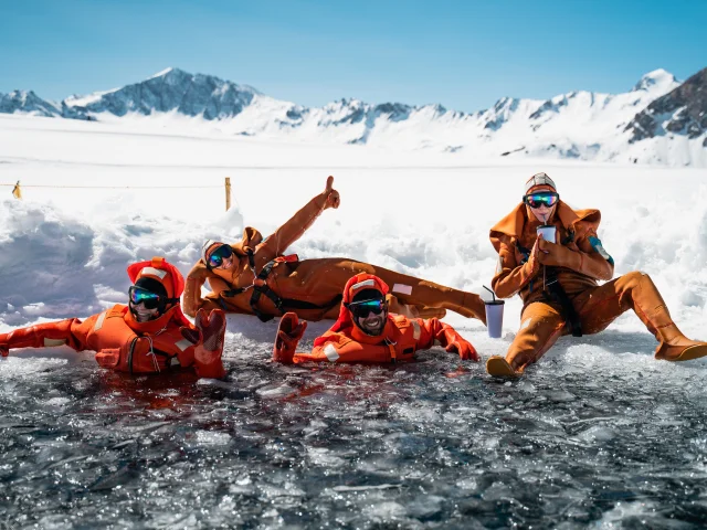 Fun with friends - ice floating