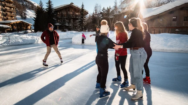 Group of friends at the skating rink