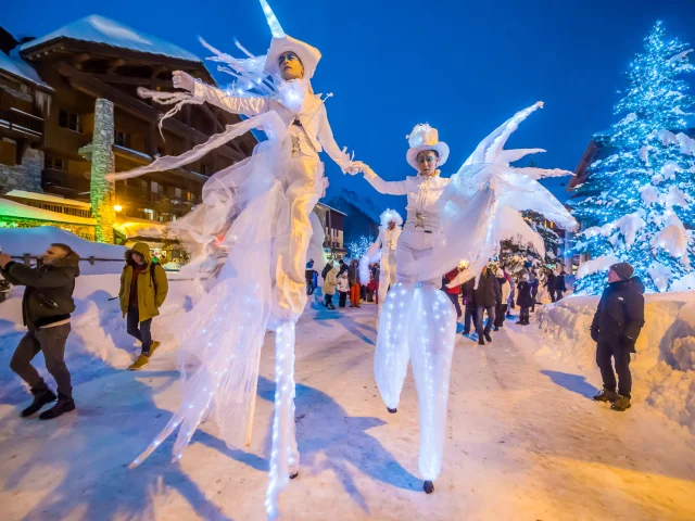 Animations dans le village en hiver