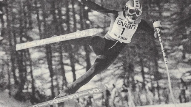 Old photo of skier in Val d'Isère