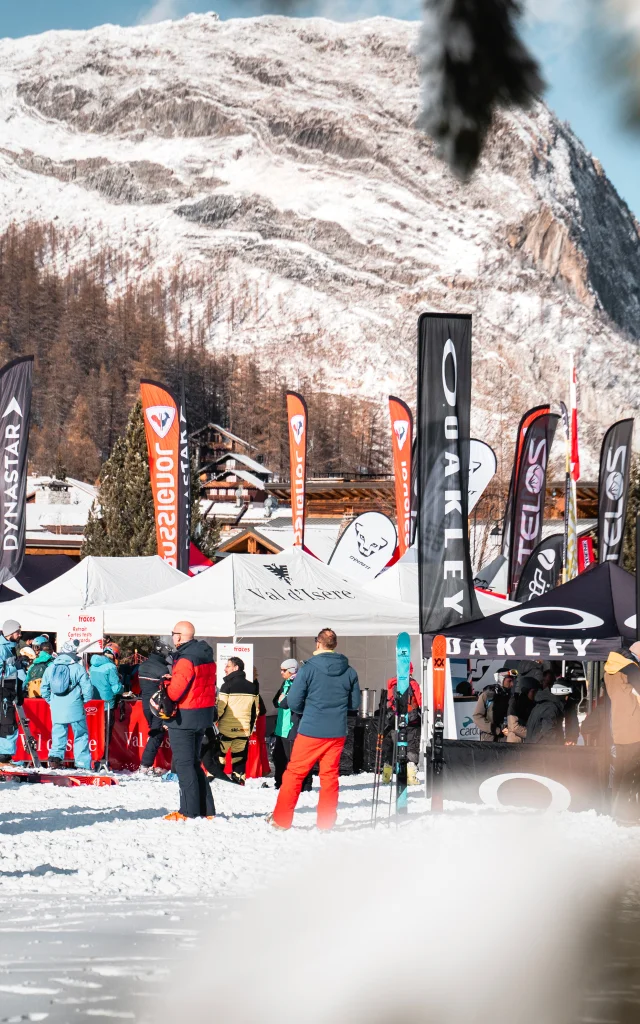 Il villaggio del marchio durante il weekend invernale Premières Traces in Val d'Isère