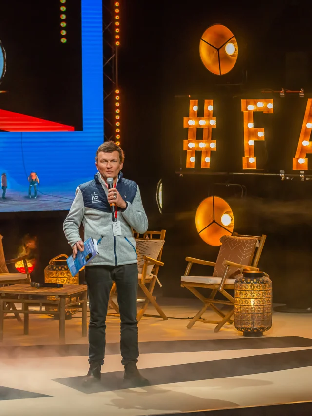 Sylvain Tesson at the Festival International du Film Aventure & Découverte in Val d'Isère