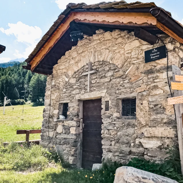 Saint-Jean-des-Prés chapel in Val d'Isère in summer