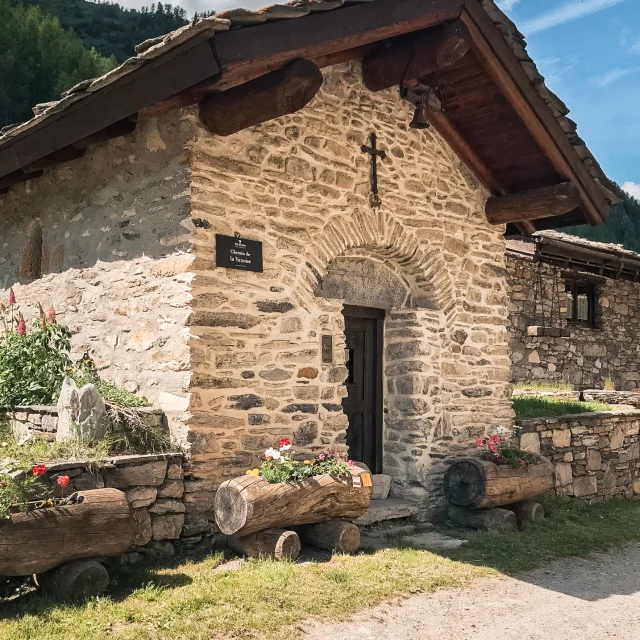 Chapelle Saint-Barthélemy du Laisinant in Val d'Isère in summer