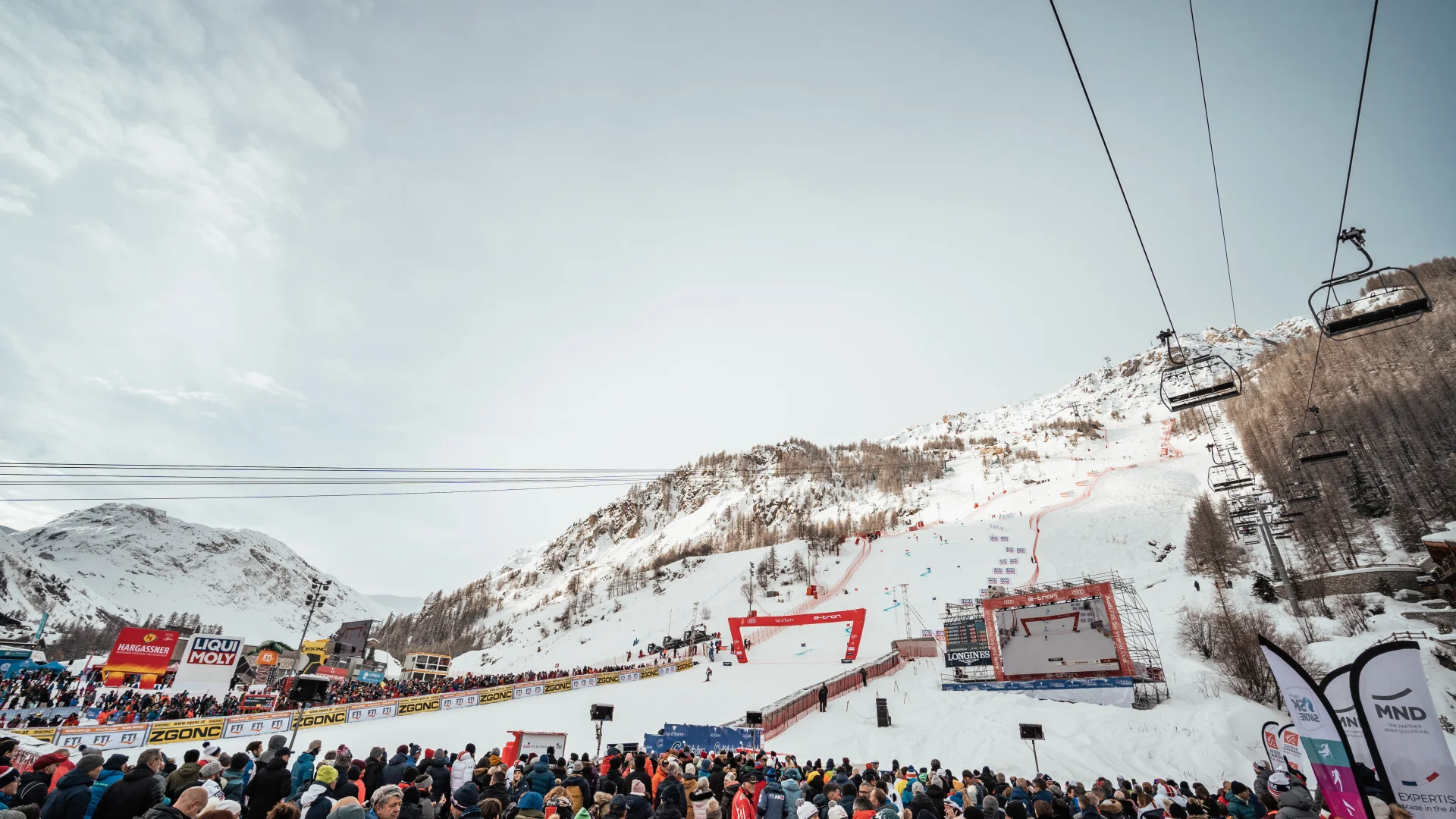 La parete di Bellevarde durante il Critérium de la Première Neige in Val d'Isère