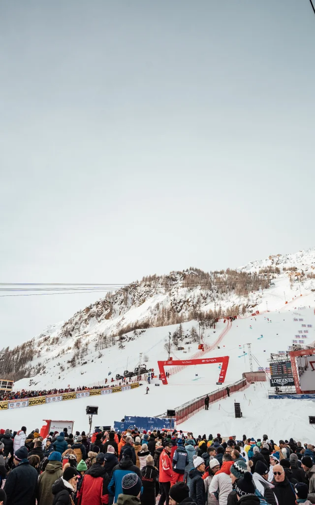 La parete di Bellevarde durante il Critérium de la Première Neige in Val d'Isère