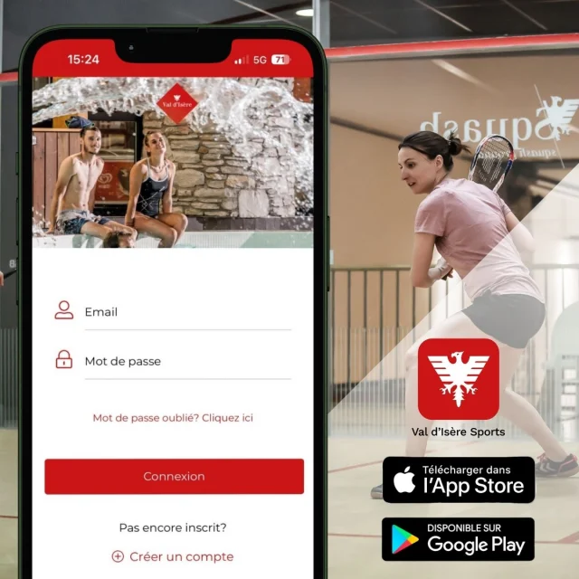 Application Val d'Isère Sports hiver - page de connexion