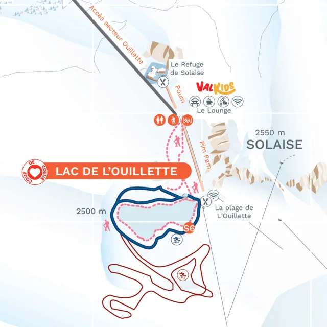 Balade en hiver à pied ou en ski de fond - Secteur Solaise et Lac de l'Ouillette à Val d'Isère