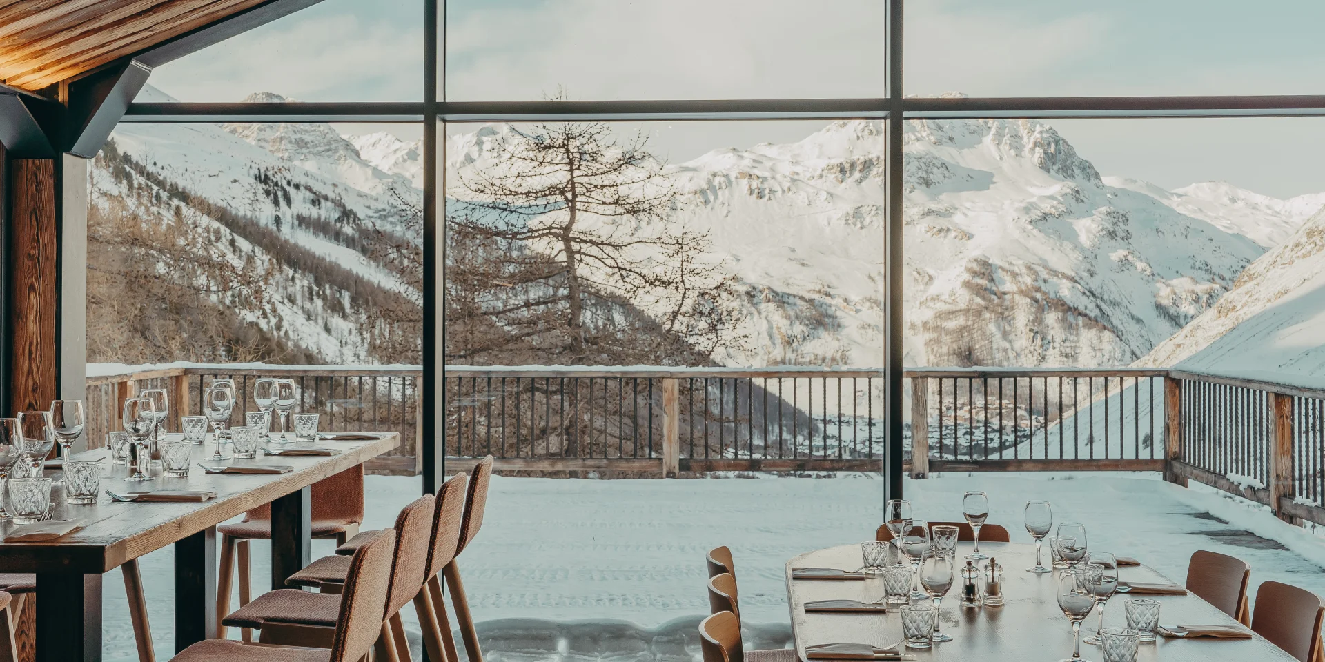 Intérieur du restaurant L'Edelweiss à Val d'Isère