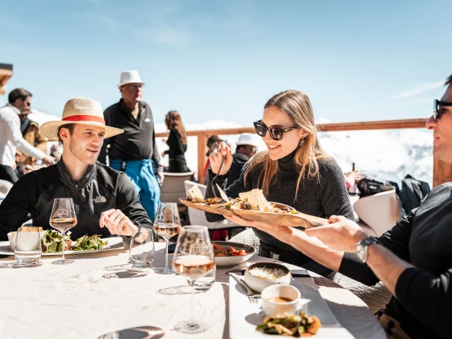 With friends on the terrace of Maison Louly