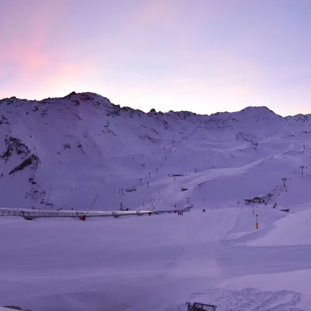 Valdisere Solaise en hiver - coucher de soleil