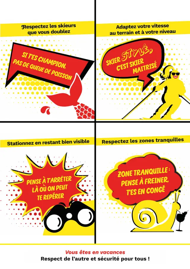 Affiches prévention sécurité sur les pistes