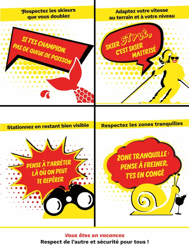 Affiches prévention sécurité sur les pistes