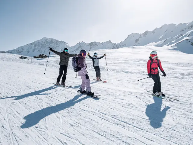 Session de ski entre amis