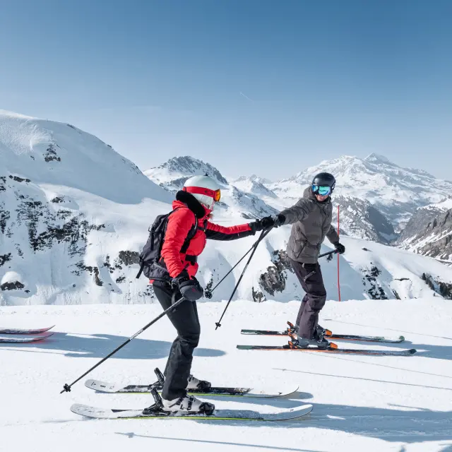 Session de ski entre amis