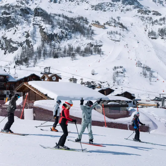 Ski sur le front de neige