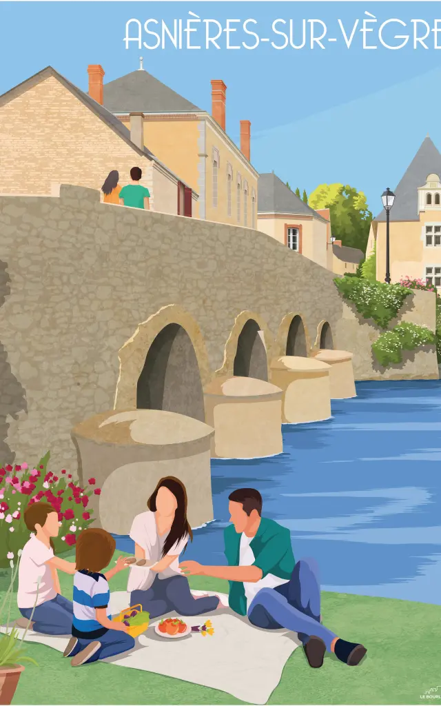 Affiche vintage Asnieres Sur Vegre