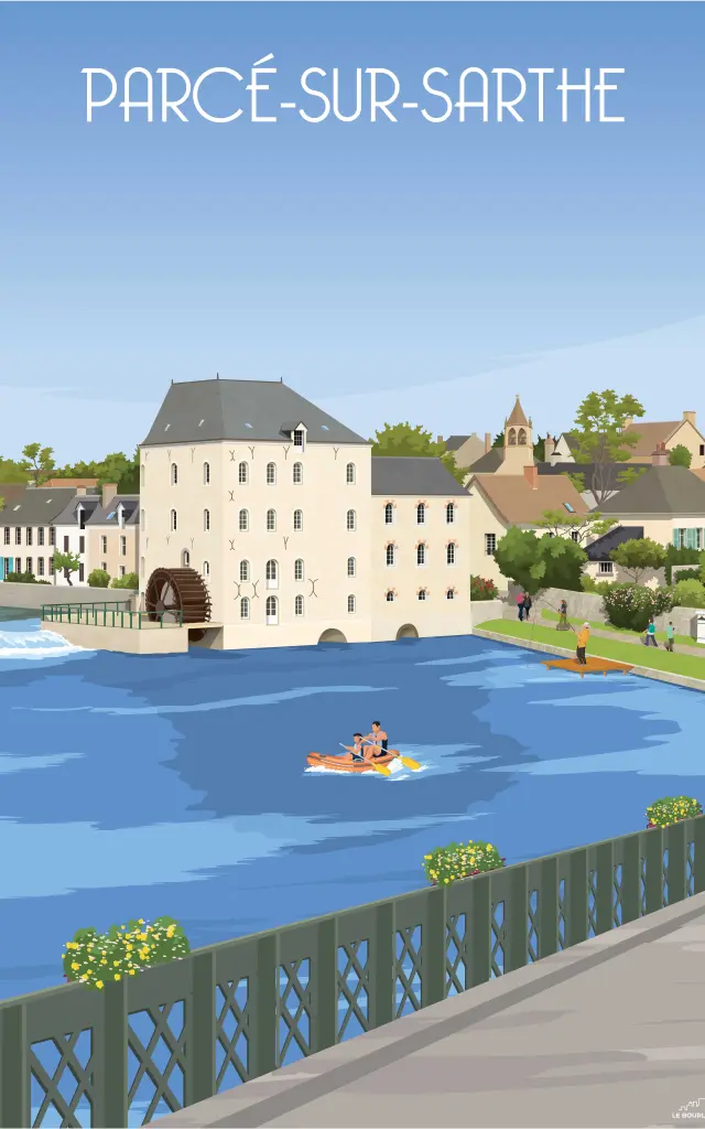 Parce Sur Sarthe affiche vintage