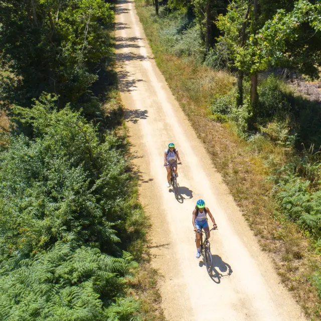 Voie verte vue de haut entre Malicorne et La Suze