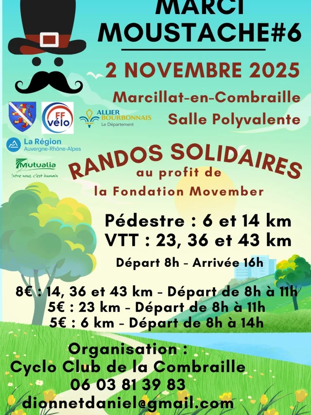 2 Novembre Randonnees Solidaires Marcimoustache Movember 2025