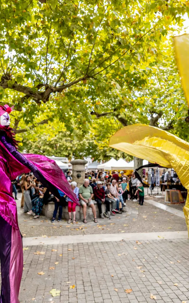 Spectacle de rue à la fête de la Figue au Mas d'Azil