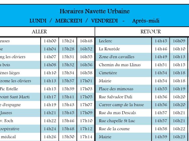Navette urbaine - Le Boulou 2023