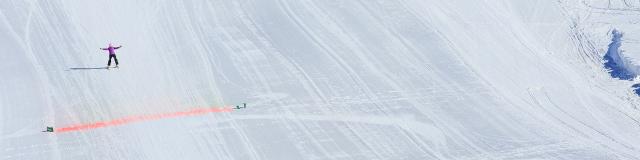 Test de ski de vitesse sur le bas de la piste de Chabrières