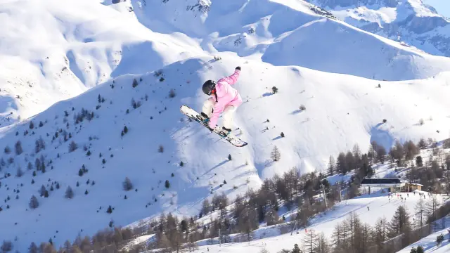 Entrainement de l'équipe de France au snowpark de Vars