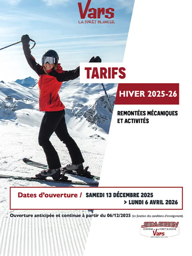 Couverture Depliant Tarif