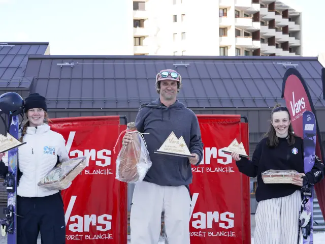Podium femmes de la Coupe d'Europe Slopestyle de ski freestyle