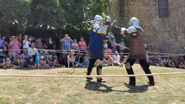 Combat de chevalier avec public derrière