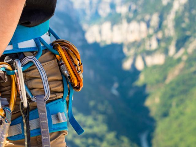 Escalade, Gorges du Verdon, Alpes de Haute Provence, Parc Naturel Régional du Verdon
