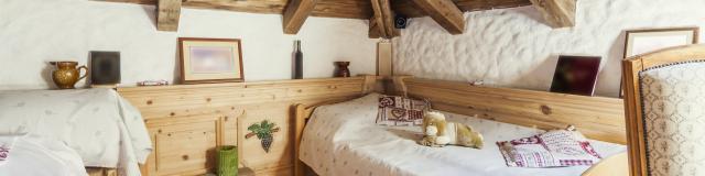 Rustic mountain house bedroom interior