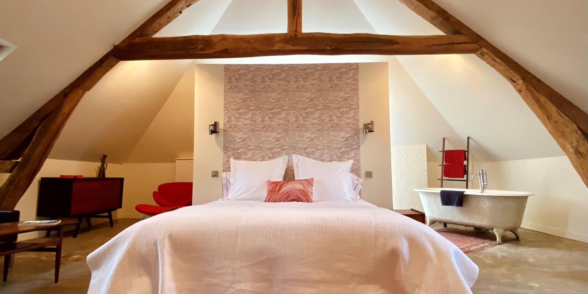 bedroom Domaine de Chauvincourt 2 bis©ML Vittori Vexin Normand Tourisme