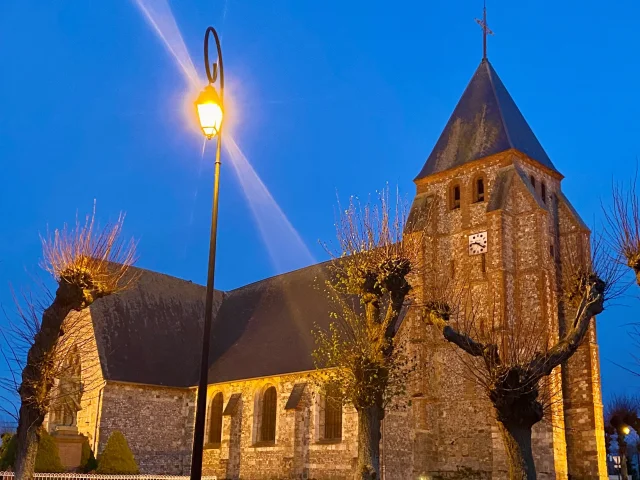 Eglise Saint Martin Longchamps Exterieur Nuit Paysageml Vittori