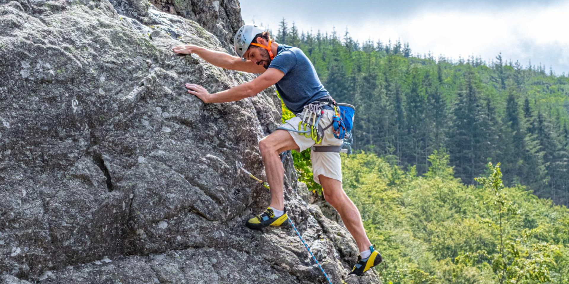 Climbing in the Bourbonnaise Mountains
