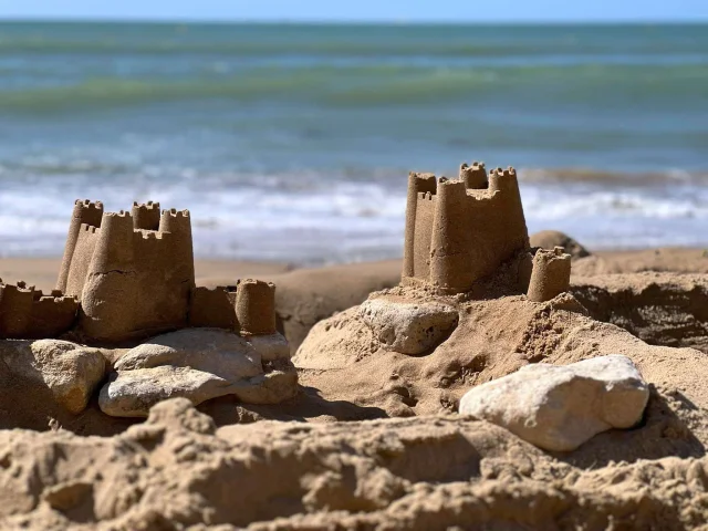 Vendee Plage Chateaux Sable Jeux Enfants Vacances Mer