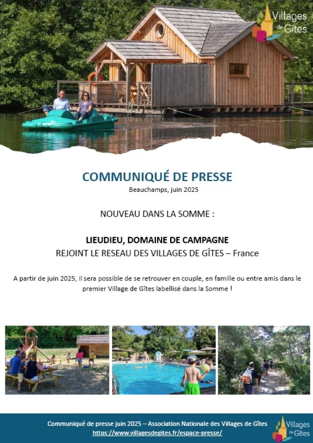Communique De Presse Village De Gites Domaine Lieudieu 2025 06 Visuel